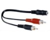 Adaptador de 2 RCA a MiniJack estreo Hembra